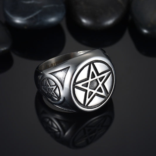 Triple Pentacle Guardian Ring