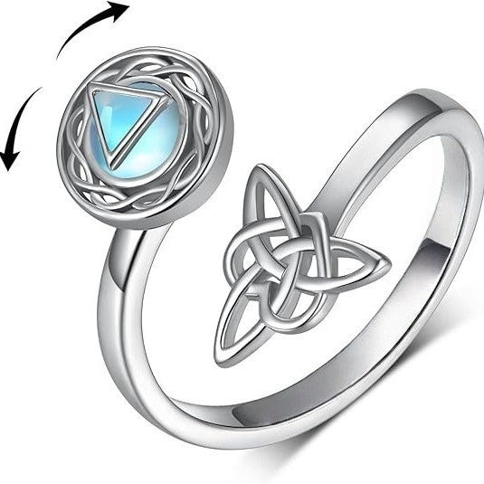 Spinning Moonstone Celtic Ring