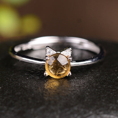 Mystic Feline Crystal Ring
