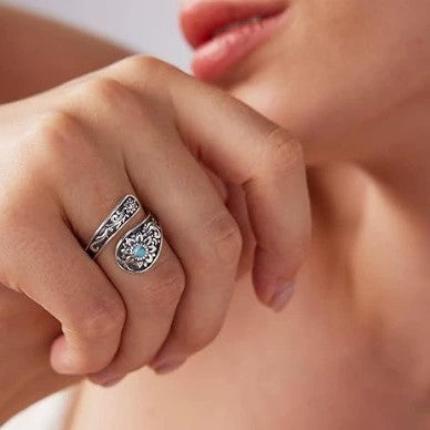 Floral Whisper Turquoise Ring