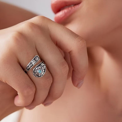 Floral Whisper Turquoise Ring