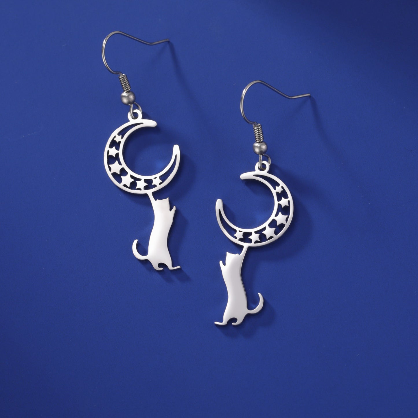 Lunar Whisper Feline Earrings