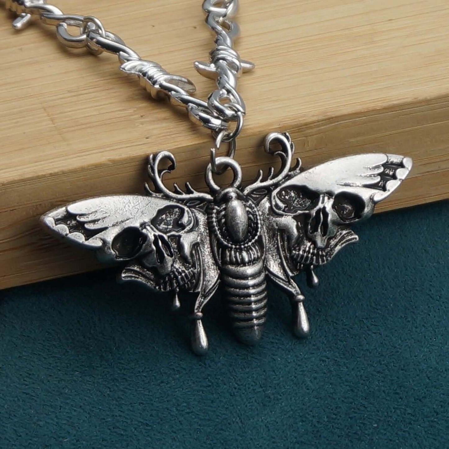 Gothic Death Moth Necklace