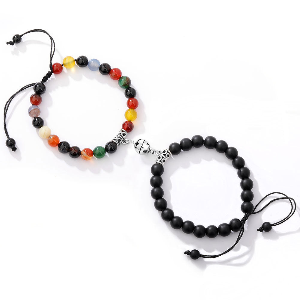 Natural Zircon Couple Bracelet Set (2 pieces)