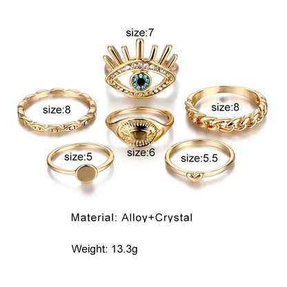 Evil Eye Protection Ring Set