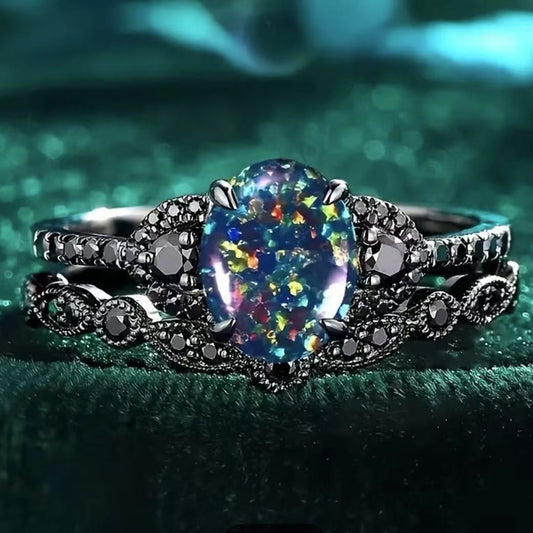 Aurora Prism Obsidian Ring