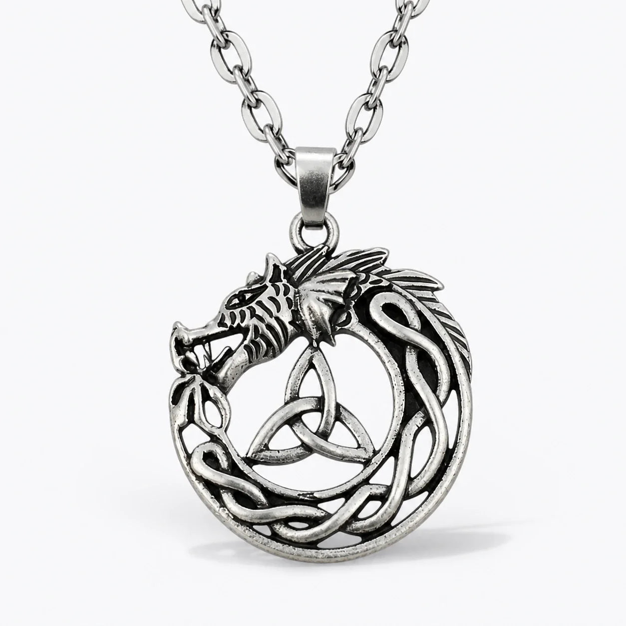 Dragon Triquetra Necklace studio product photo