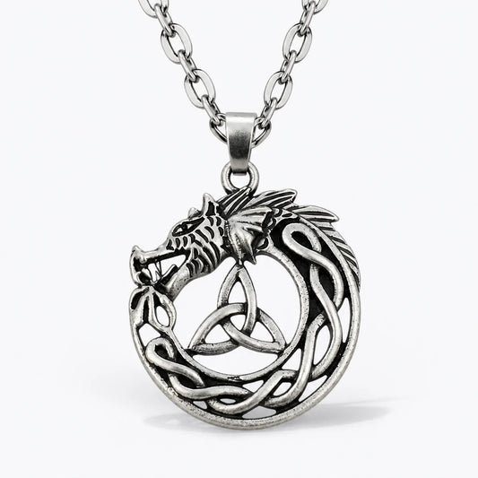 Dragon Triquetra Necklace studio product photo