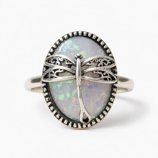 Dragonfly Opal Ring studio product photo
