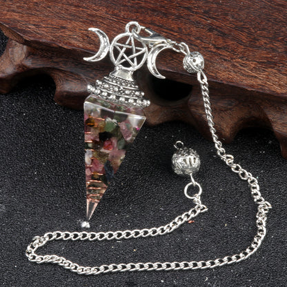 Triple Goddess Crystal Pendulum Necklace