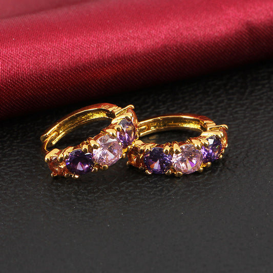 Mystic Amethyst Crystal Hoops