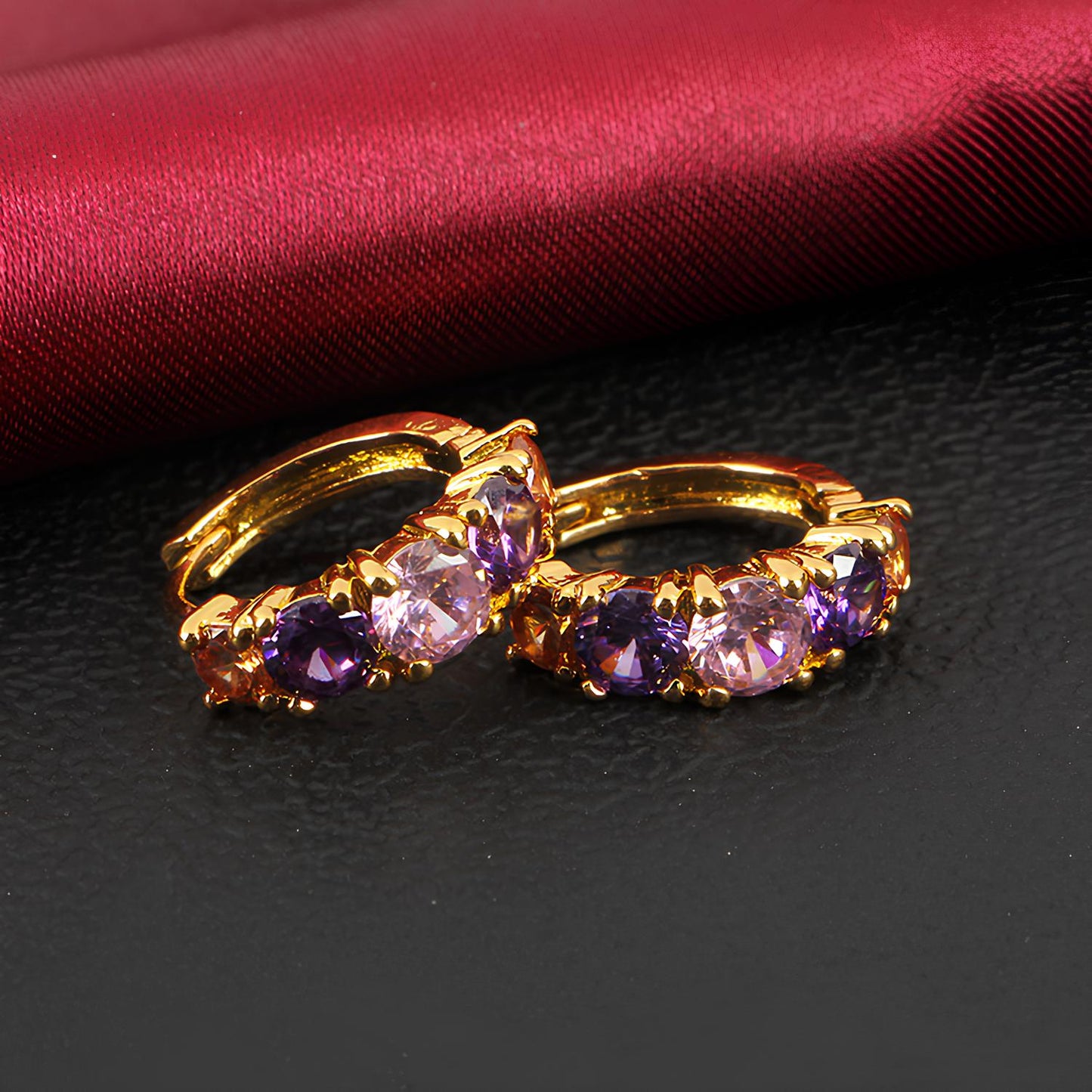 Mystic Amethyst Crystal Hoops