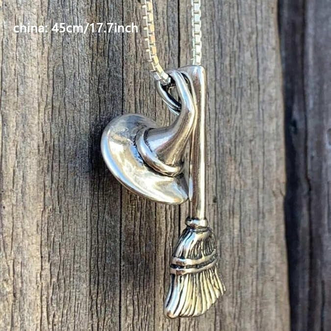 Witch’s Broom & Hat Necklace