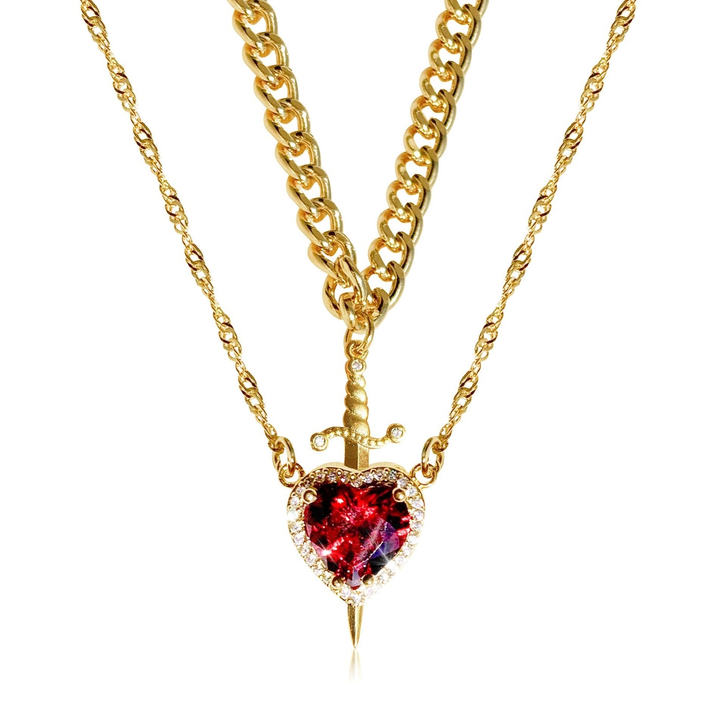 Sacred Bond of Blade & Love Necklace Set