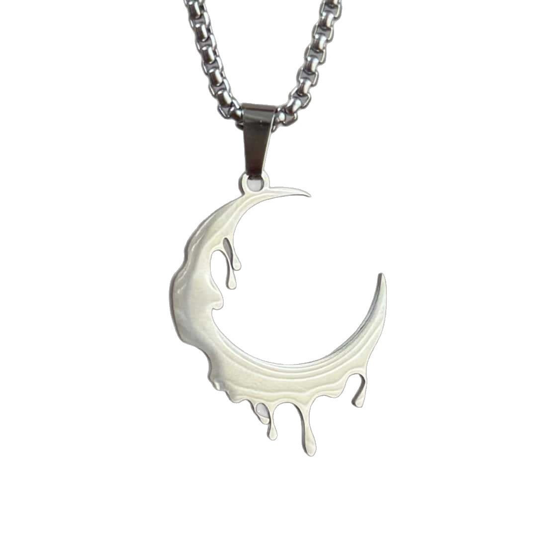 Dripping Crescent Moon Necklace