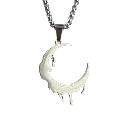 Dripping Crescent Moon Necklace