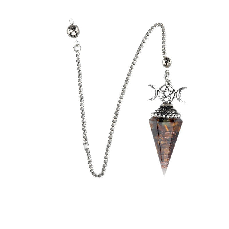 Triple Goddess Crystal Pendulum Necklace