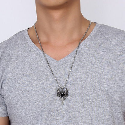 Twin Dragon Blade Necklace