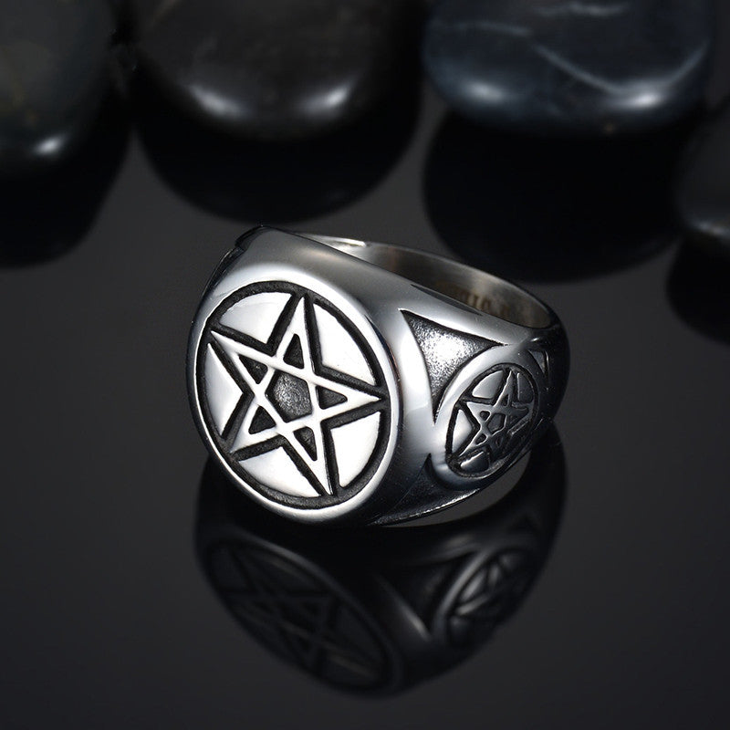 Triple Pentacle Guardian Ring