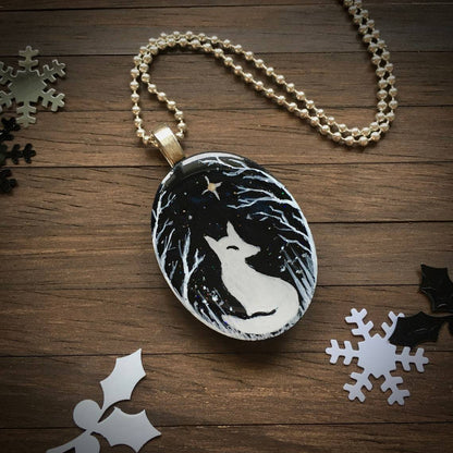 Gothic Crow Glass Pendant Necklace