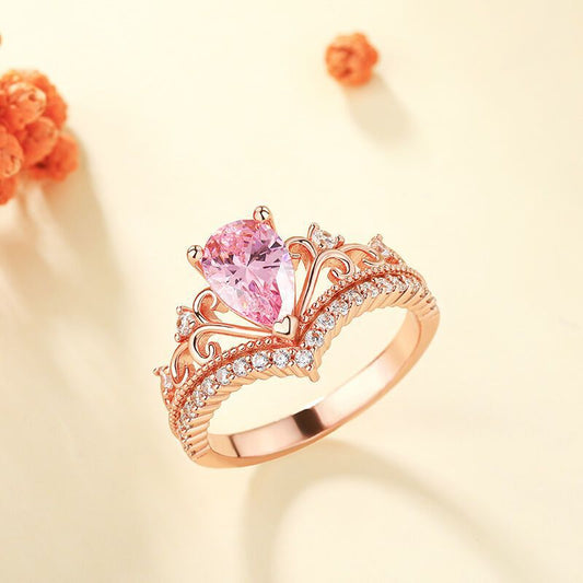 Rose Sovereign Heart Crown Ring