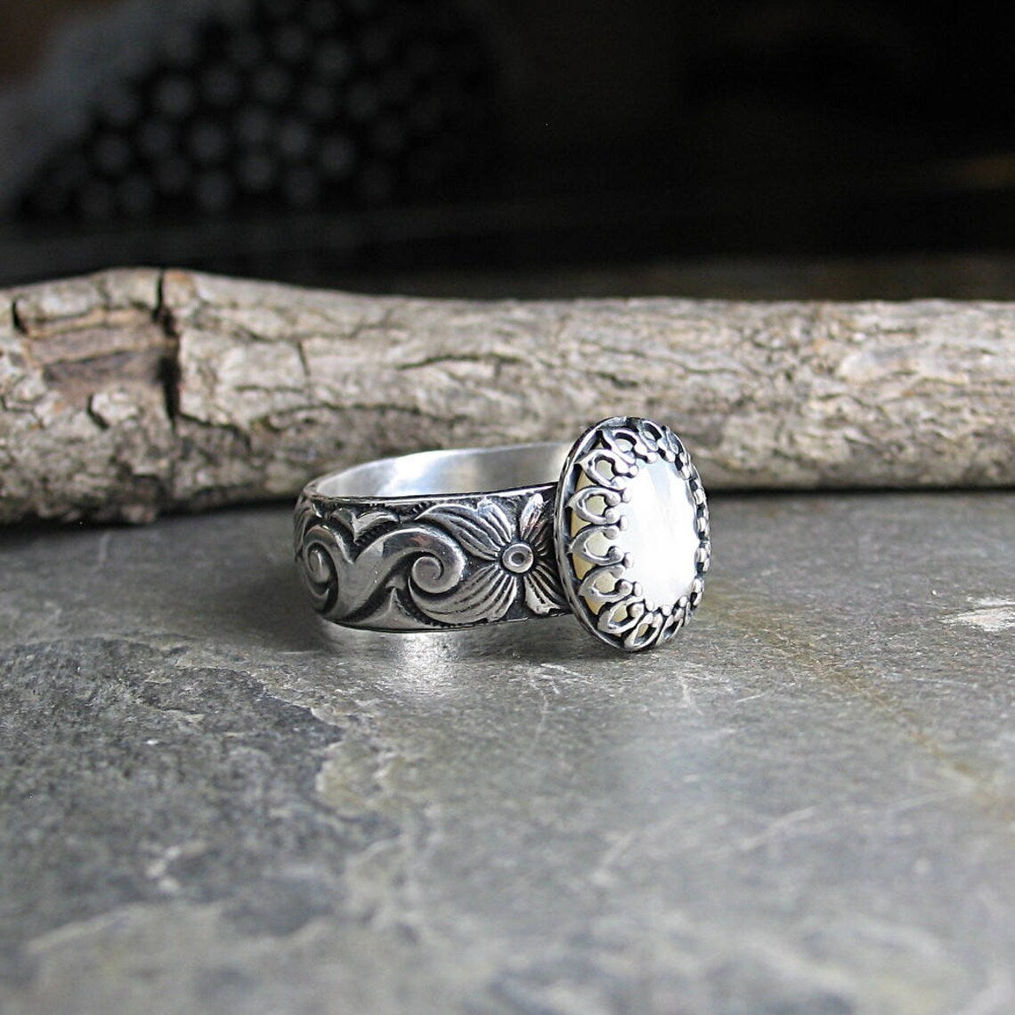 Goddess Halo Mother of Pearl Ring