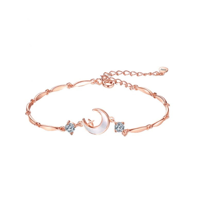Lunar Grace Crescent Chain Bracelet