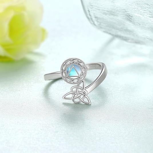 Spinning Moonstone Celtic Ring