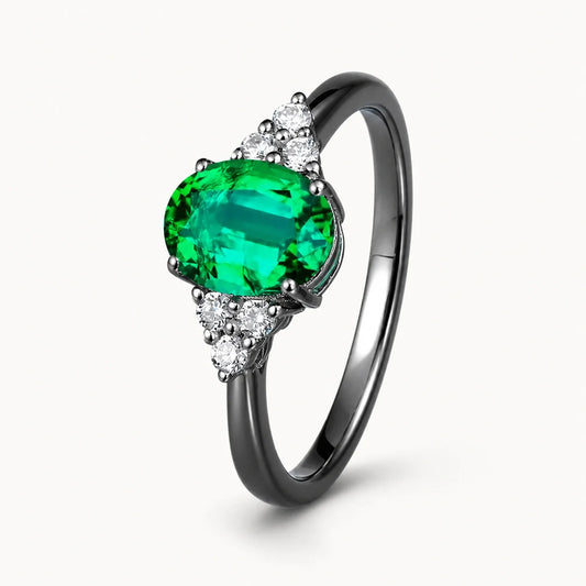 Emerald Trinity Gem Ring studio product image