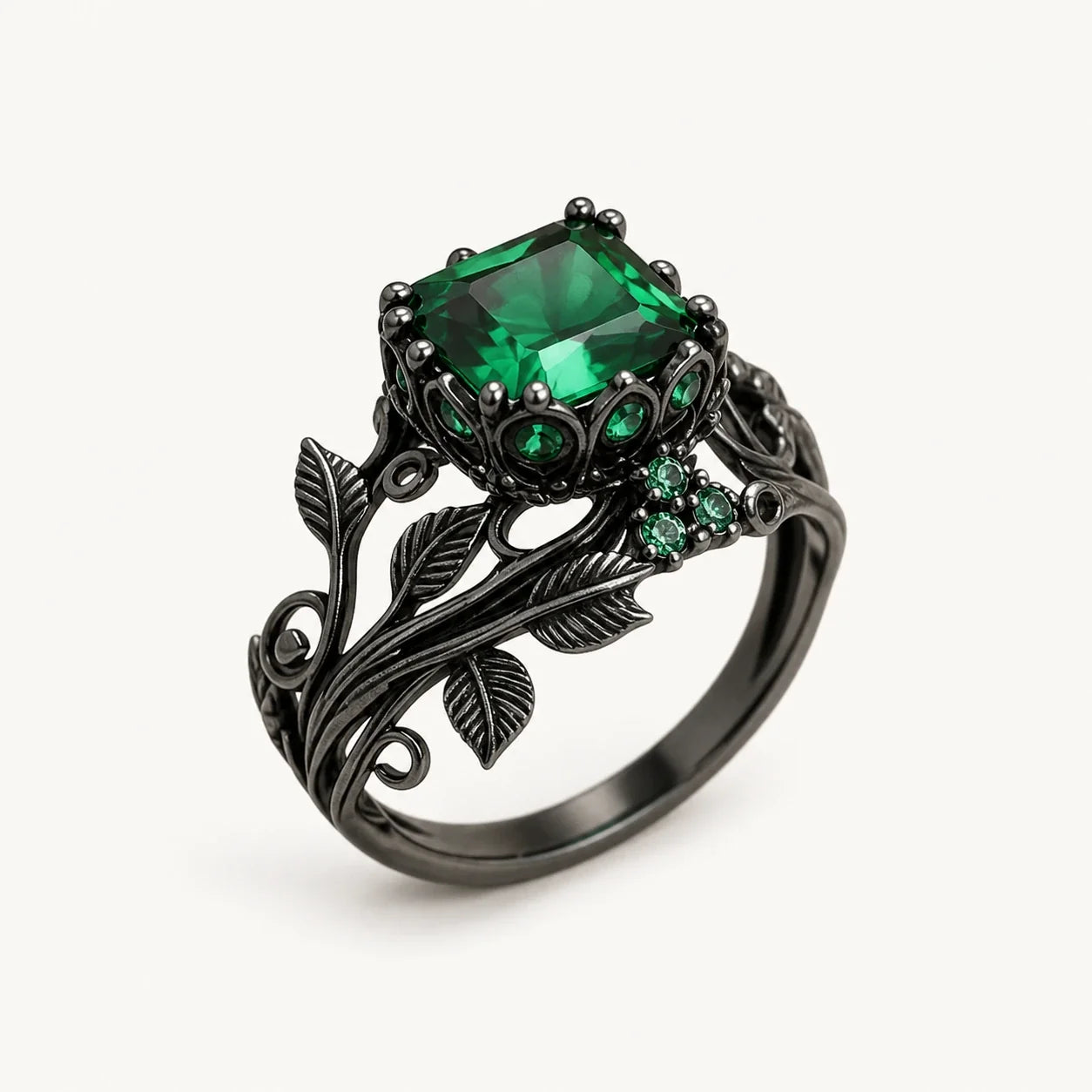 Emerald Vine Crystal Ring studio product image