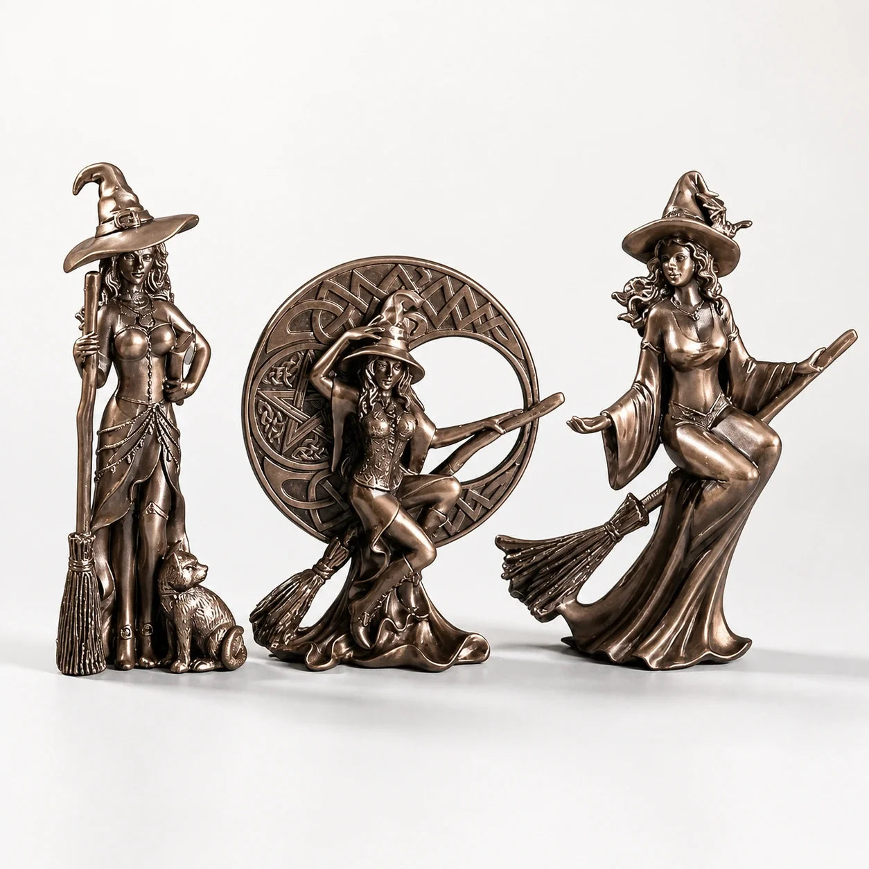 Enchanted Witch Trio Figurines studio product photo