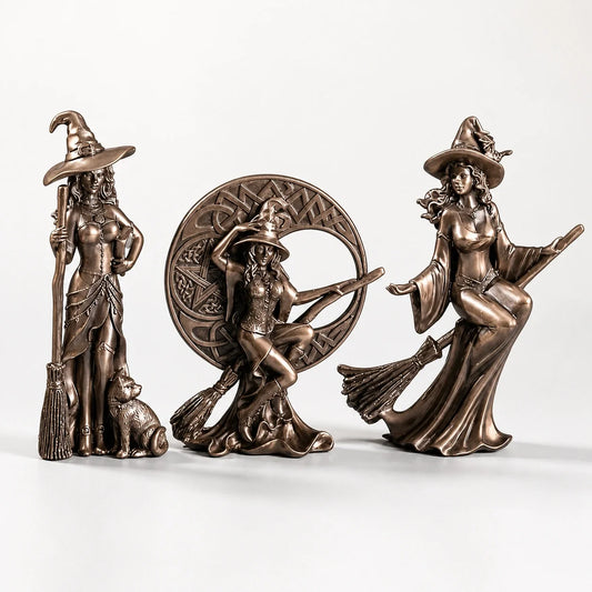 Enchanted Witch Trio Figurines studio product photo