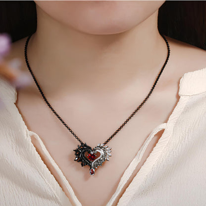 Wings of Light and Shadow Love Necklace