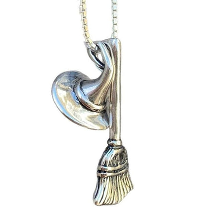Witch’s Broom & Hat Necklace