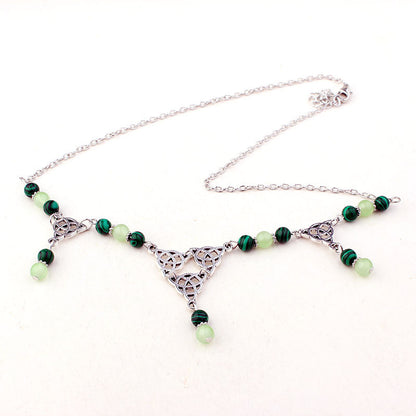 Mystic Malachite Triquetra Necklace