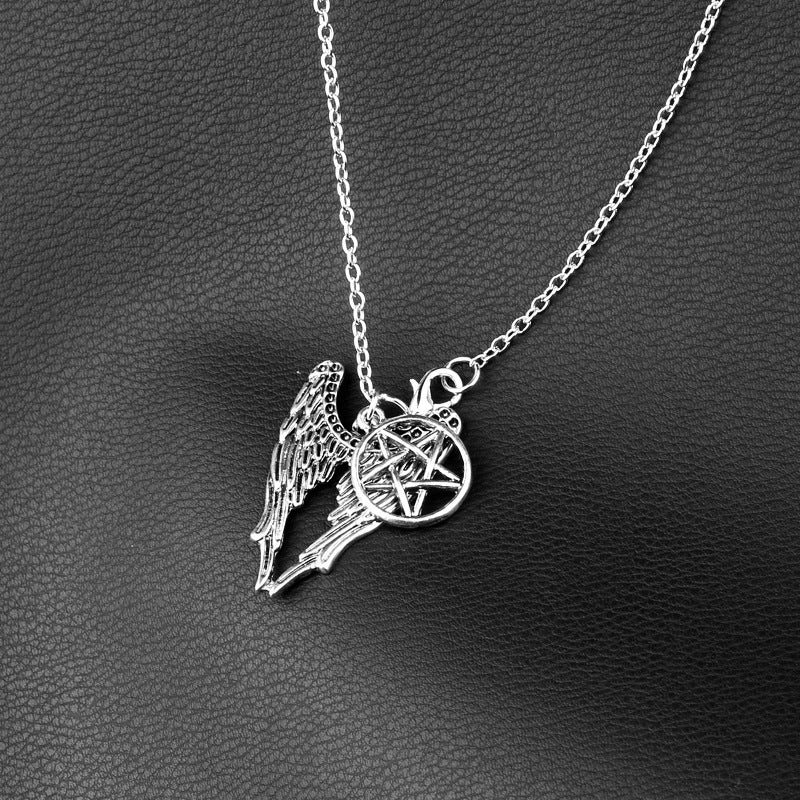 Angel Wings Pentacle Guardianship Necklace
