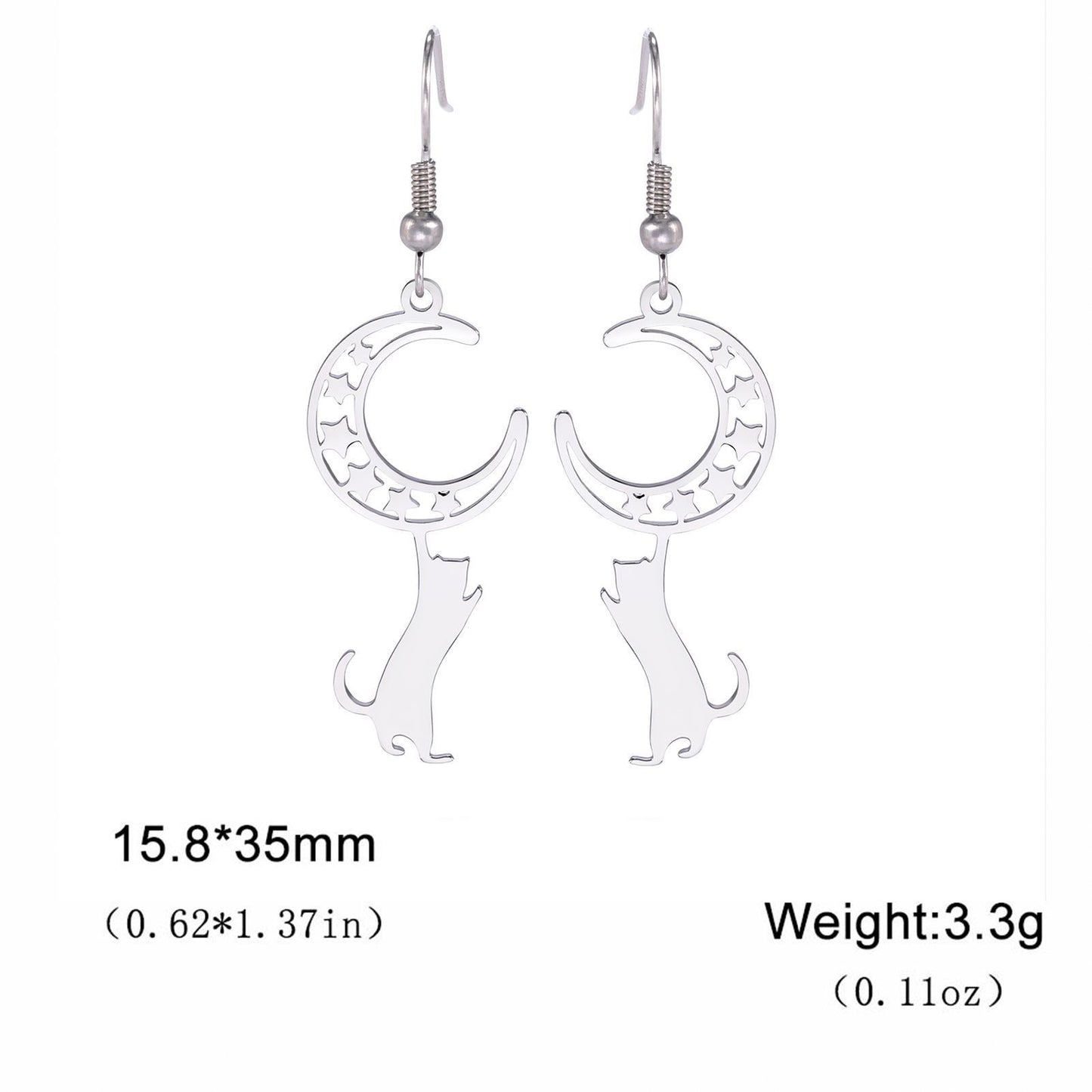 Lunar Whisper Feline Earrings