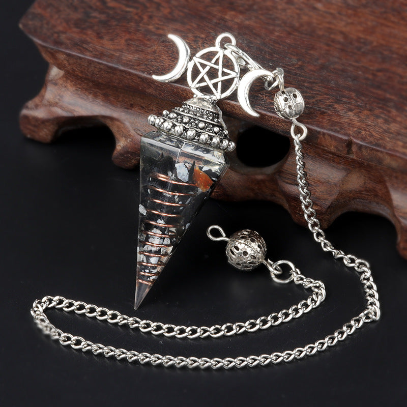 Triple Goddess Crystal Pendulum Necklace