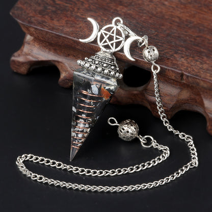 Triple Goddess Crystal Pendulum Necklace