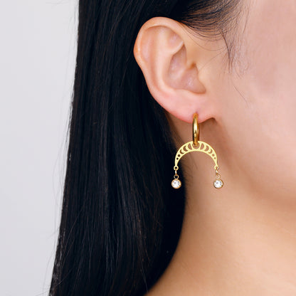 Enchanted Moon Phase Crescent Earrings