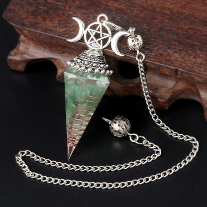 Triple Goddess Crystal Pendulum Necklace