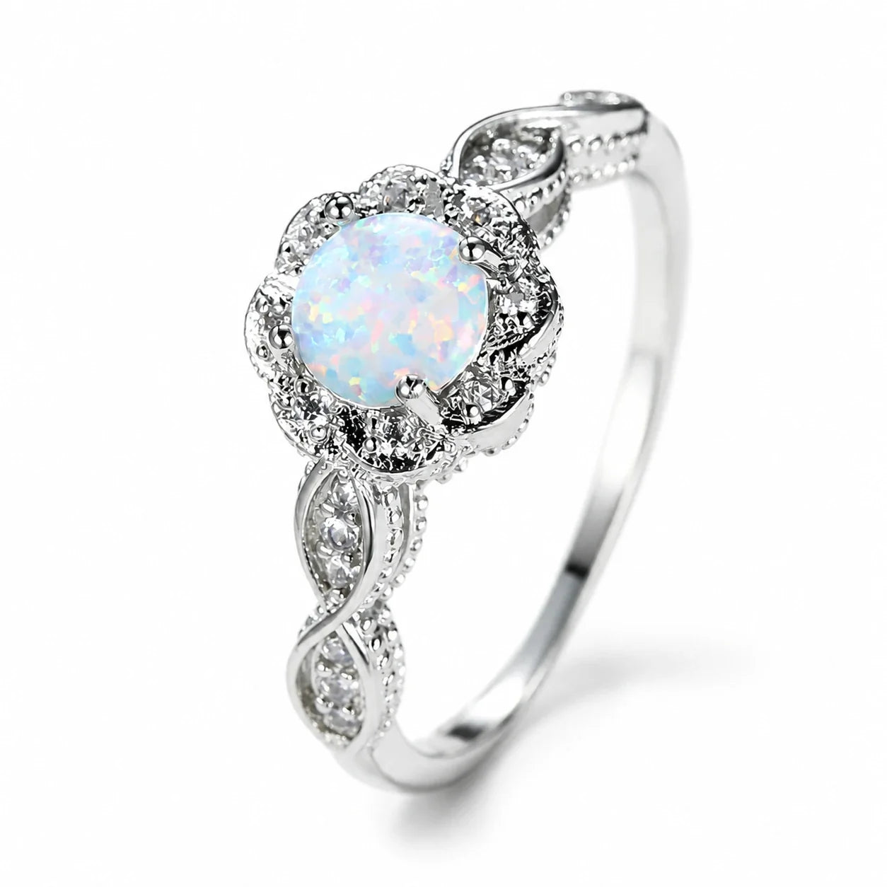 Flower Opal Ring studio product photo
