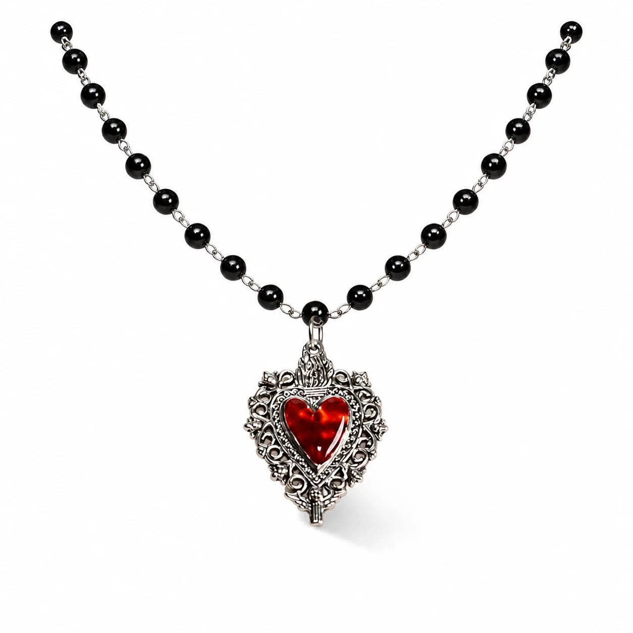 Garnet Heartstone Devotion Necklace studio product photo