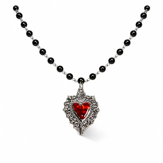 Garnet Heartstone Devotion Necklace studio product photo