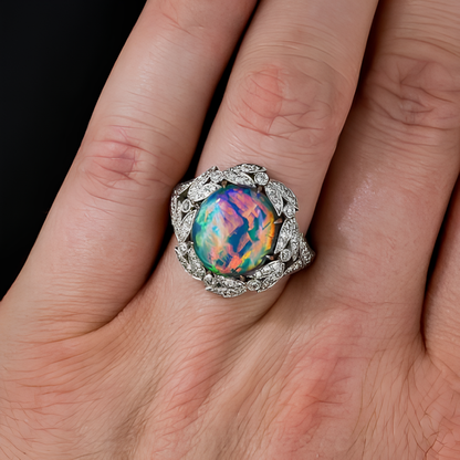 Green Opal Grove Aura Ring