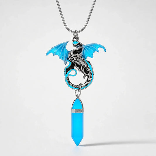 Glowing Dragon Crystal Necklace studio product photo