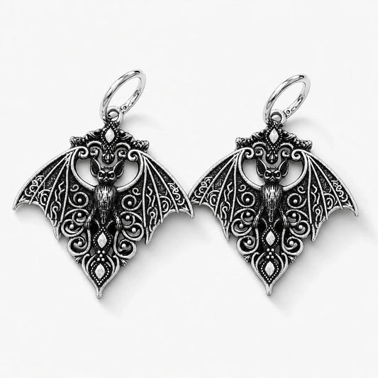 Gothic Bat Guardian Earrings studio product photo