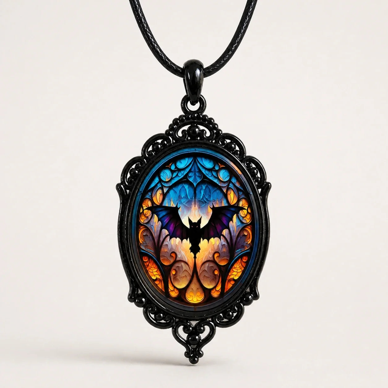 Gothic Bat Guardian Necklace studio product photo