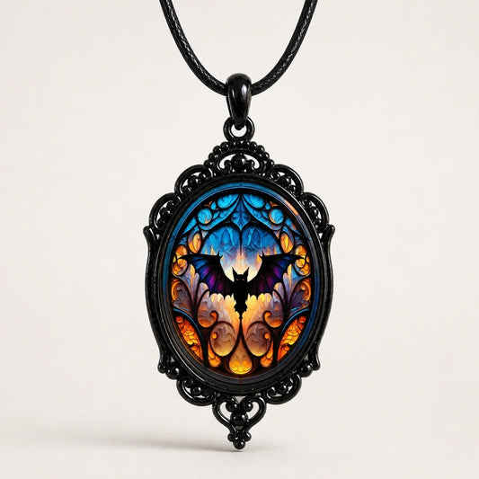 Gothic Bat Guardian Necklace studio product photo