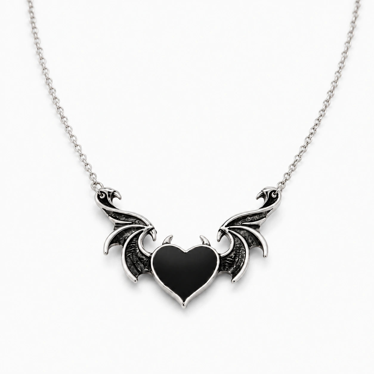 Shadow Heart Winged Necklace